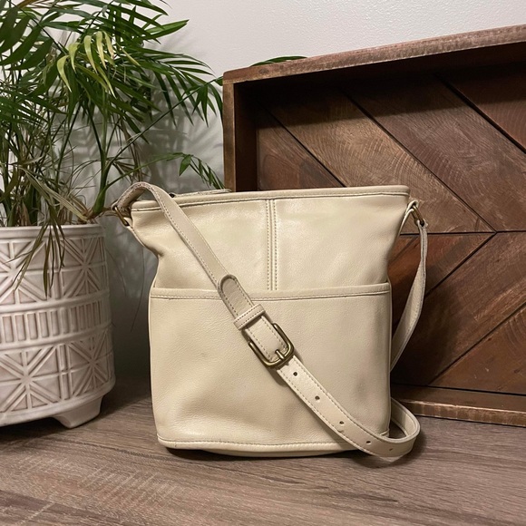 Coach Handbags - Vintage Coach Lightweights Collection Leather Bucket Bag Bag in Ivory